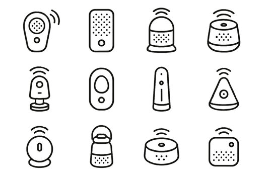 Cone connected beacon icon navigation intelligent sound pole vector portable voice audio