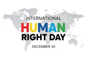 International human rights day isolated on white background, celebrated annually on december 10th, promoting equality and dignity worldwide