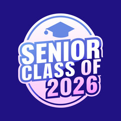 Senior Class of 2026 Graduation Cap Emblem mortarboard