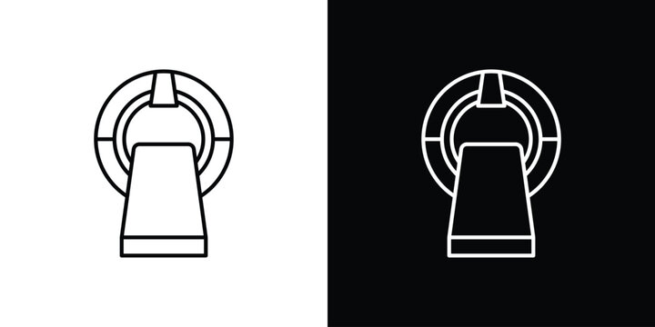 MRI machine icons isolated outline vector icon with editable stroke