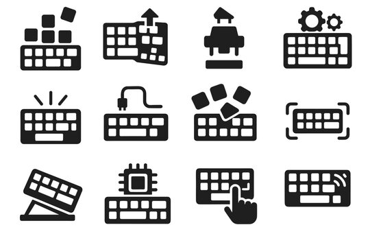 Icon lighting adaptable customizable icons modular flexible design keyboard rearrangeable vector parts