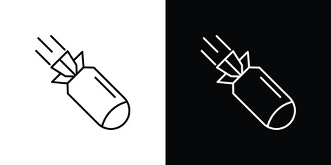 Nuclear bomb icons isolated outline vector icon with editable stroke © Bell