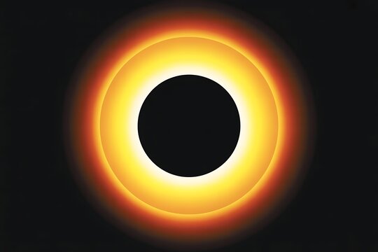 Black hole accretion disk with glowing event horizon and shadow.