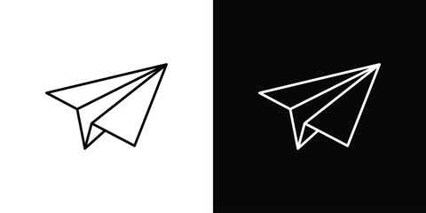 Paper plane icons isolated outline vector icon with editable stroke © Bell