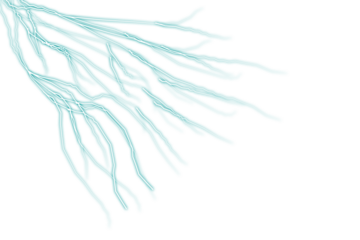 Abstract teal lightning energy bolts on digital background