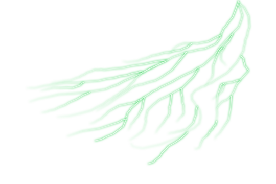 Green branching neural network, veins, or lightning bolt symbol
