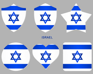 Israel flag, national symbol, vector illustration with blue, white, and Star of David