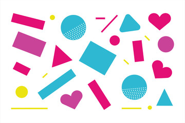 Colorful Geometric Pattern on White Background Abstract Modern Design Element