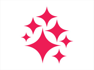 Cluster of Vibrant Pink Stars Sparkling on a Clean White Background