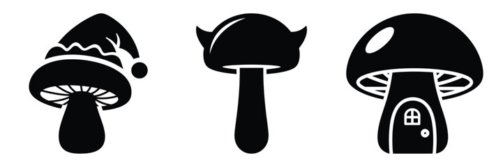 black silhouette elf button pop on a white background graphic design