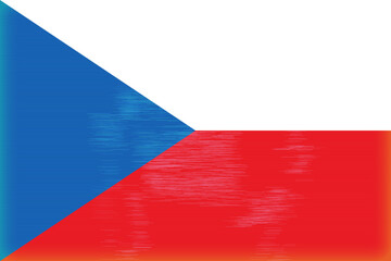 Stylized Czech Republic flag displays vibrant red, white, and blue with horizontal line details...