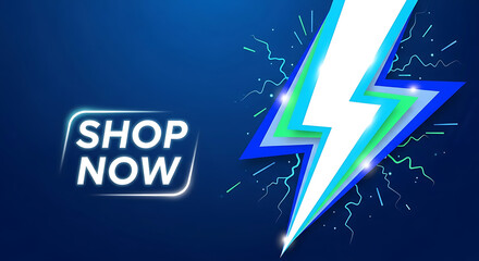 Supercharge your sales now with this electrifying lightning bolt design and call to action perfect for modern marketing campaigns and dynamic web promotions