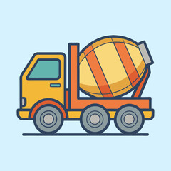 Fototapeta premium vector illustration of a cement mixer