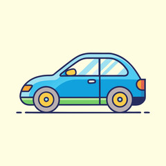vector illustration of a electric car