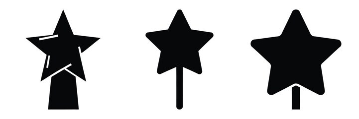 black silhouette wobbly star topper on a white background graphic design