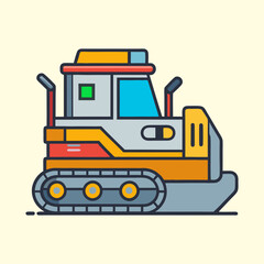vector illustration of a bulldozer