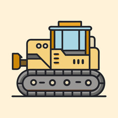 vector illustration of a bulldozer