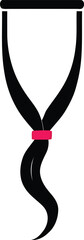 Stylized black ribbon or sash illustration with a vibrant pink band, symbolizing unity, elegance, or decorative tying elements. isolated on transparent background, Vector