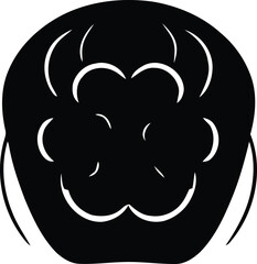 Abstract stylized playful black graphic shape with flowing white curves, an isolated modern creative design element or logo icon illustration isolated on transparent background, Vector