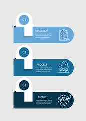 3 step vector infographic template with icons 