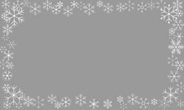 Rectangular winter snowflakes frame with sparkling snow stars shapes and festive glow on transparent background for elegant christmas and new year holiday greeting cards and invitations