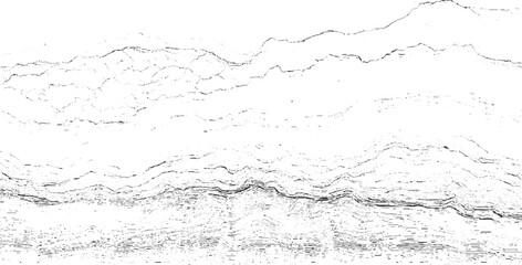 Abstract black and white textured background with wavy lines and dots vector