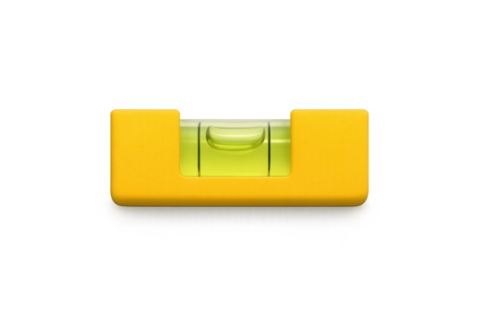 Spirit level indicating perfect balance and horizontal alignment