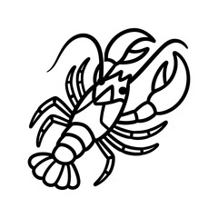 Bold Minimal Lobster Vector Illustration
Modern Black and White Sea Creature Icon Art