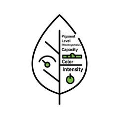 Icon representing plant health metrics like pigment and color intensity
