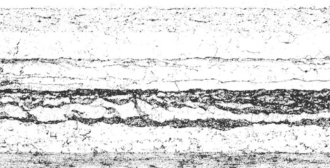 Obraz premium Black and white textured horizontal stripes with rough cracked surface details abstract background