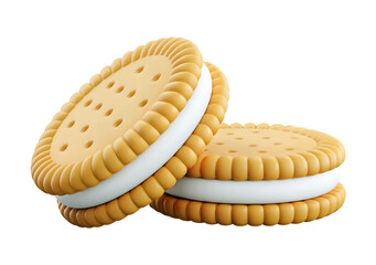 Delicious cookie sandwiches with sweet cream filling a tempting treat for any dessert lover's cravings isolated on png transparent background