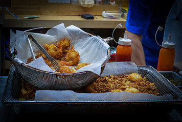 Fried Shrimp Bites with Coconut Coating and Sweet Glaze