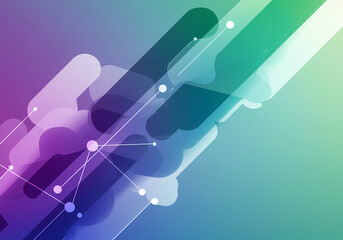 Abstract colorful vector background with glowing blue stars, light wave lines, and digital fractal art