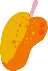 Mangue Illustration vectorielle colorée d'un fruit tropical ou d'une baie. Parfait pour jus, smoothies, cocktails, emballage de produits estivaux ou recettes de cuisine..