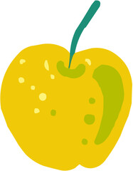 PommeIllustration vectorielle colorée d'un fruit  ou d'un légume.. Parfait pour jus, smoothies, cocktails, emballage de produits estivaux ou recettes de cuisine.. Pomme Rouge Fraîche Icône