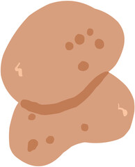 Pomme de terre Illustration vectorielle colorée d'un fruit  ou d'un légume.. Parfait pour jus, smoothies, cocktails, emballage de produits estivaux ou recettes de cuisine..