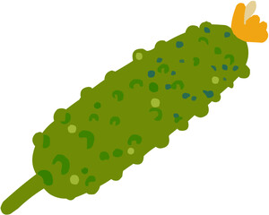 Concombre Illustration vectorielle colorée d'un fruit  ou d'un légume.. Parfait pour jus, smoothies, cocktails, emballage de produits estivaux ou recettes de cuisine..