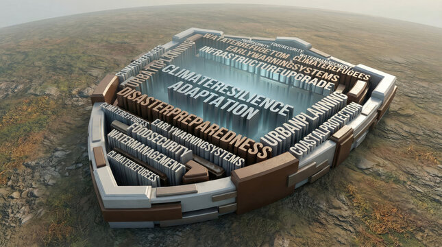 Climate Change Resilience and Disaster Preparedness Shield Concept