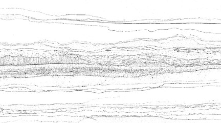 Abstract black and white layered texture with horizontal lines and dots background