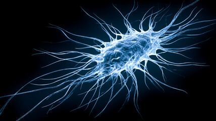 A detailed biological structure with branching extensions illustrating microscopic complexity natural expansion and the interconnected behavior of living systems.
