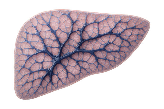 Liver tissue sample featuring a reticular fiber network in the stroma.