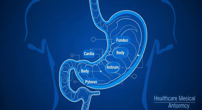 Human Stomach Anatomy Diagram Medical Illustration