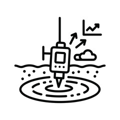 Groundwater monitoring well installation and data analysis icon