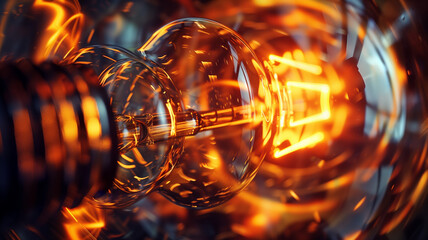 Detalle macro de bombilla de iluminación