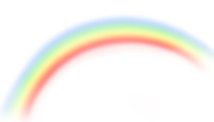 realistic rainbow arc overlay, bright colorful curved light spectrum for sky backgrounds and weather photo design