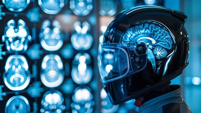 Casco de moto y pruebas m&eacute;dicas