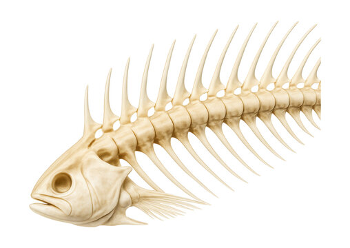 Fish spine with interlocking vertebrae and neural projections.