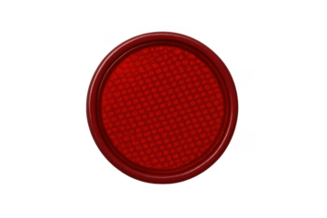 Round red security reflector button with transparent background