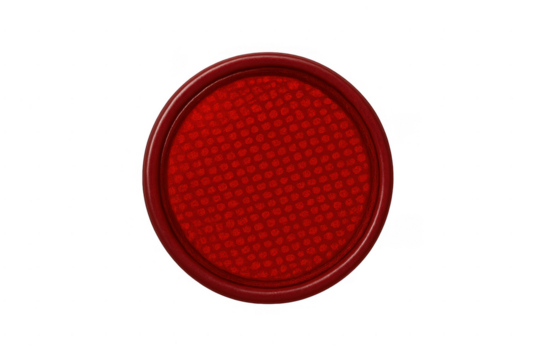 Round red security reflector button with transparent background