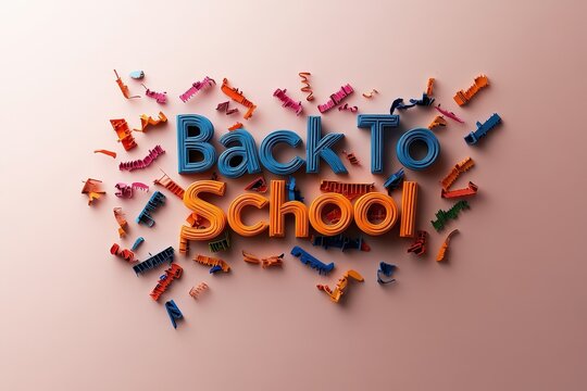 The vibrant 'Back to School' typography is surrounded by playful elements, representing the excitement and nostalgia of returning to learning environments and the fresh start it brings.